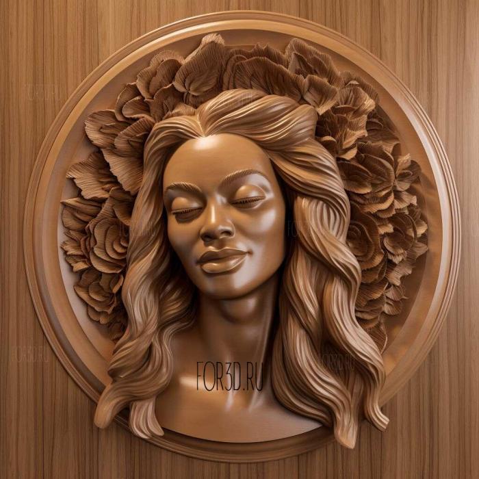 Beyonce Knowles 3 stl model for CNC